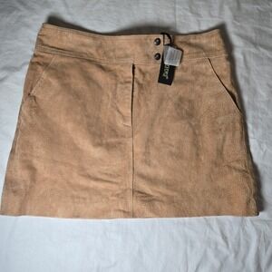 Blank NYC Suede Skirt Womens (Tag 31) Actual 33 Beige Leather  Western Boho NWT‎